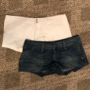American Eagle white and denim shorts